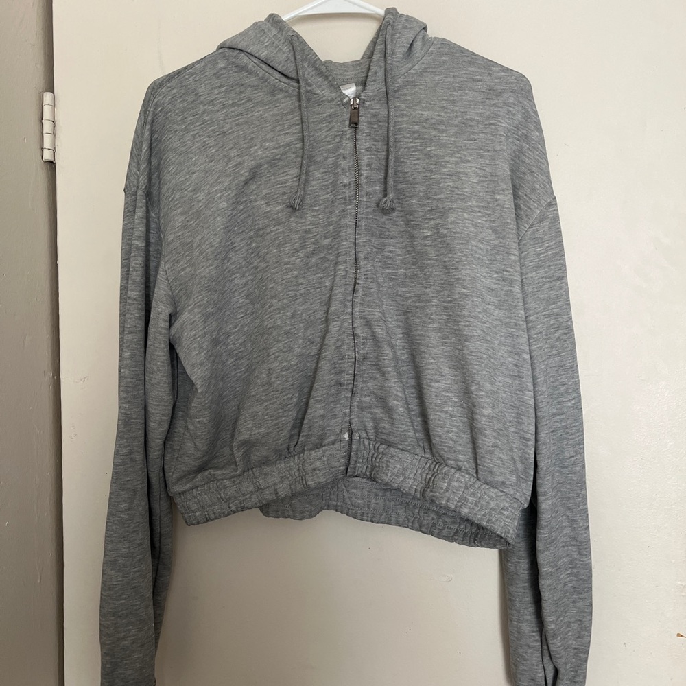 H&M Gray Zip-Up Hoodie Jacket
